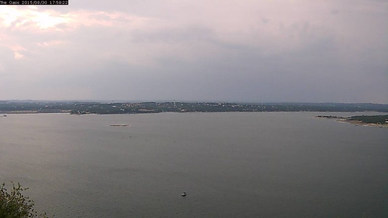Lake Travis webcam, August 30, 2015 5:05 PM CT