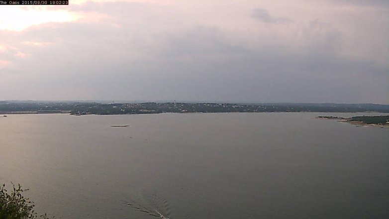 Lake Travis webcam, August 30, 2015 5:10 PM CT