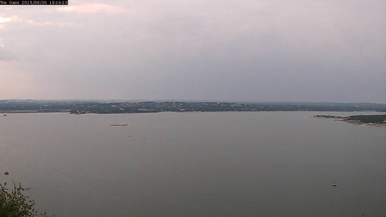 Lake Travis webcam, August 30, 2015 5:20 PM CT