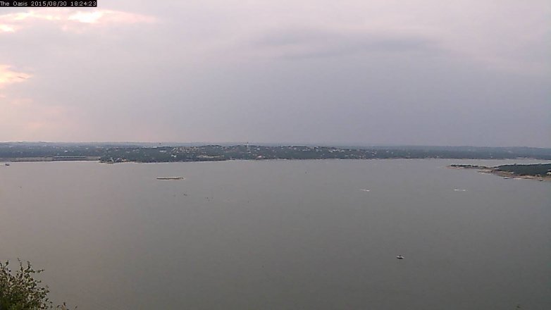 Lake Travis webcam, August 30, 2015 5:30 PM CT
