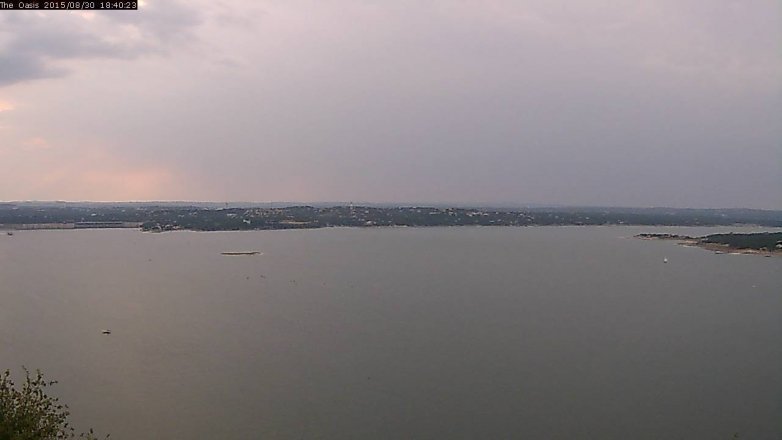 Lake Travis webcam, August 30, 2015 5:45 PM CT