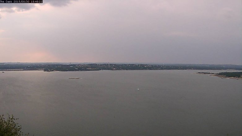 Lake Travis webcam, August 30, 2015 5:55 PM CT