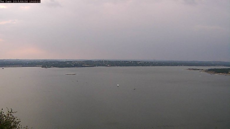 Lake Travis webcam, August 30, 2015 6:05 PM CT