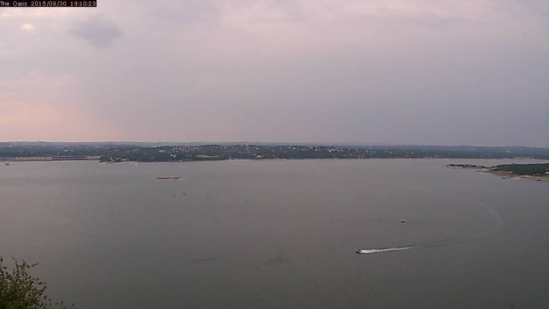 Lake Travis webcam, August 30, 2015 6:15 PM CT