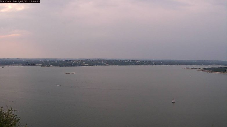 Lake Travis webcam, August 30, 2015 6:20 PM CT