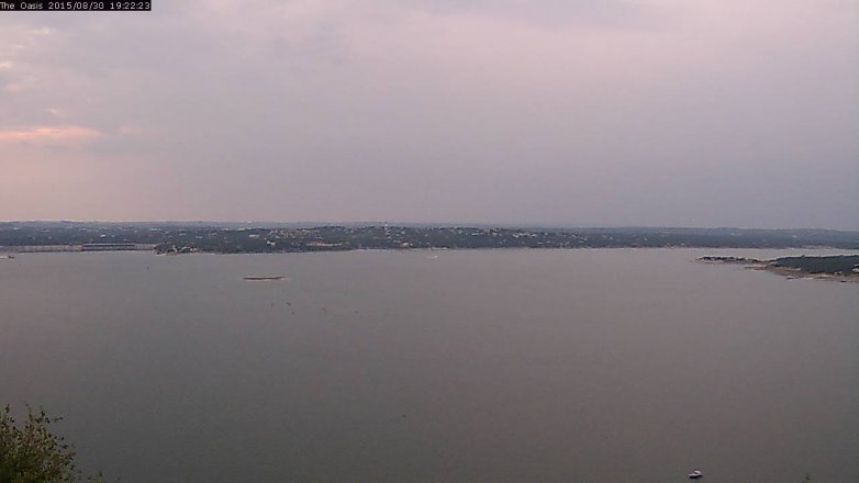 Lake Travis webcam, August 30, 2015 6:30 PM CT