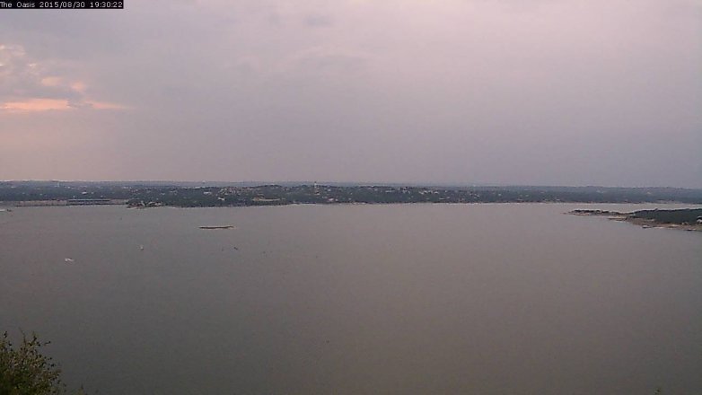Lake Travis webcam, August 30, 2015 6:35 PM CT