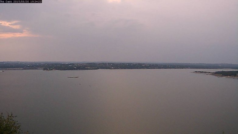 Lake Travis webcam, August 30, 2015 6:40 PM CT