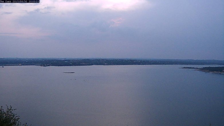 Lake Travis webcam, August 30, 2015 7:05 PM CT