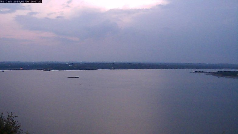 Lake Travis webcam, August 30, 2015 7:15 PM CT