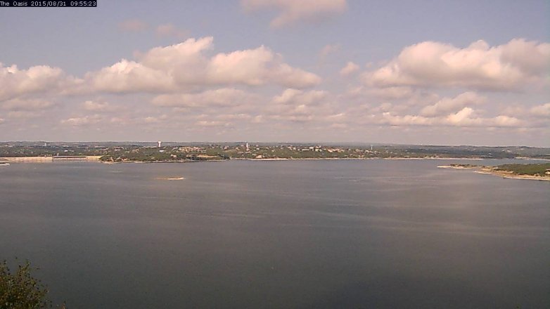 Lake Travis webcam, August 31, 2015 9:00 AM CT