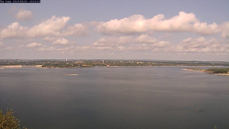 Lake Travis webcam, August 31, 2015 9:10 AM CT