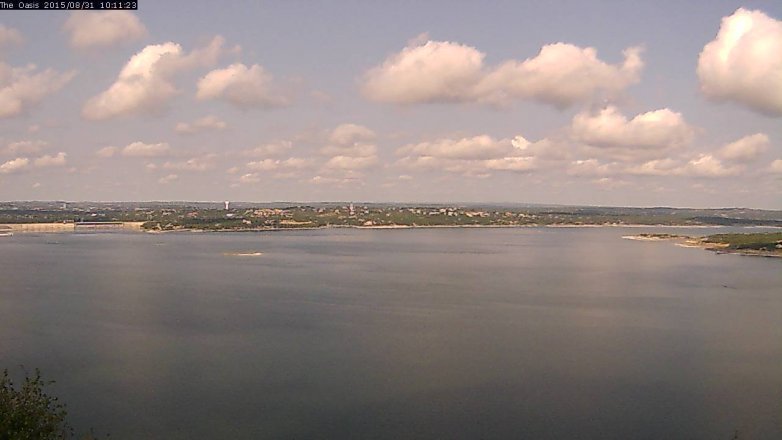 Lake Travis webcam, August 31, 2015 9:15 AM CT