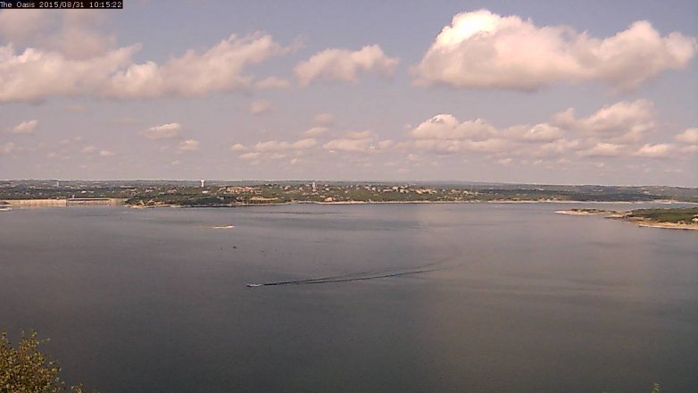 Lake Travis webcam, August 31, 2015 9:20 AM CT