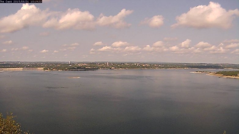 Lake Travis webcam, August 31, 2015 9:25 AM CT