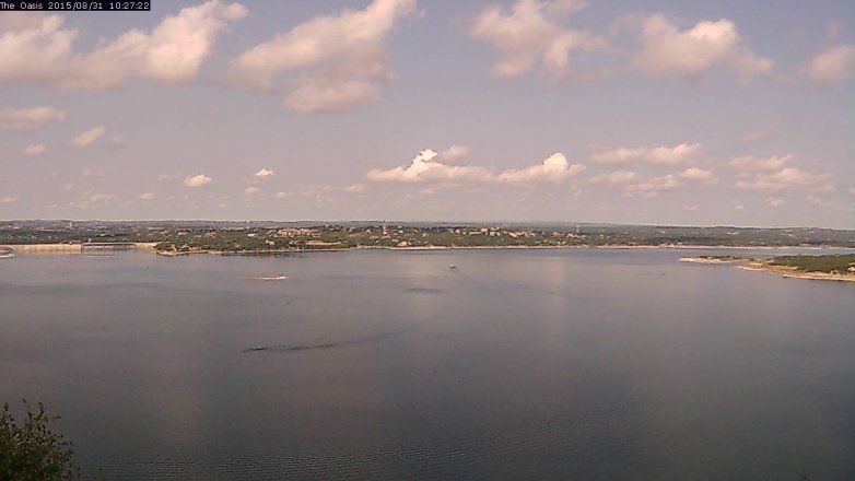 Lake Travis webcam, August 31, 2015 9:35 AM CT