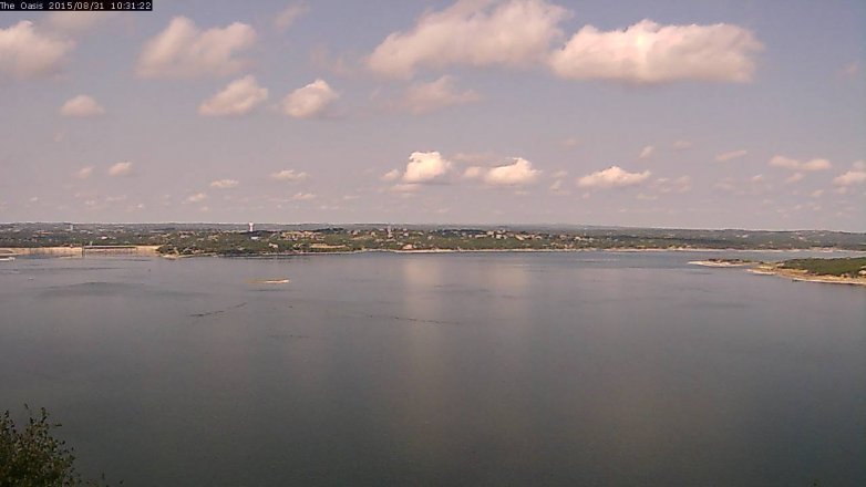 Lake Travis webcam, August 31, 2015 9:40 AM CT