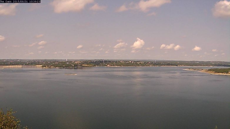Lake Travis webcam, August 31, 2015 9:45 AM CT