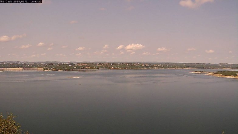 Lake Travis webcam, August 31, 2015 9:50 AM CT