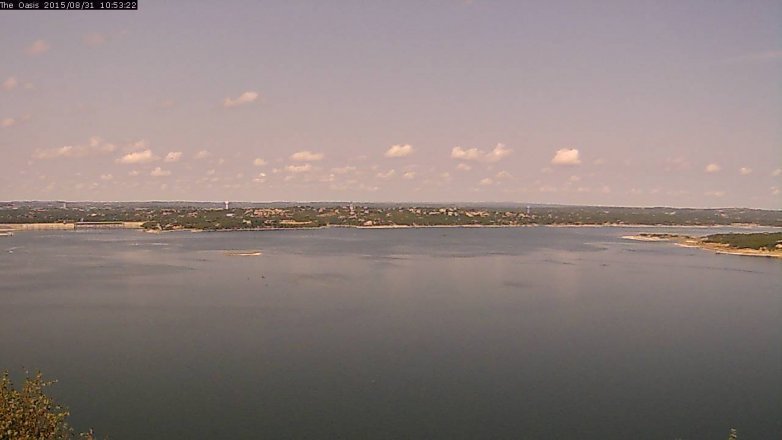 Lake Travis webcam, August 31, 2015 10:00 AM CT