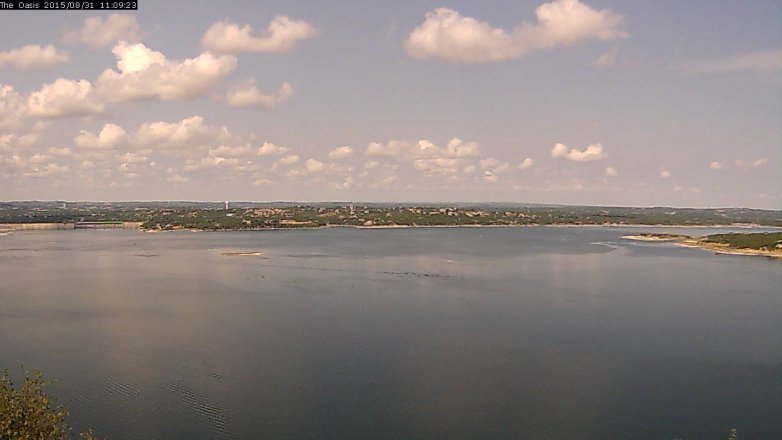 Lake Travis webcam, August 31, 2015 10:15 AM CT