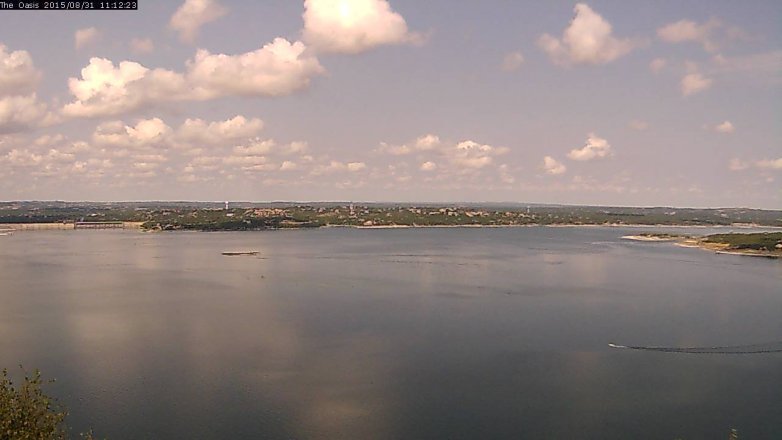 Lake Travis webcam, August 31, 2015 10:20 AM CT