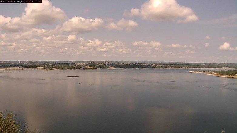 Lake Travis webcam, August 31, 2015 10:25 AM CT