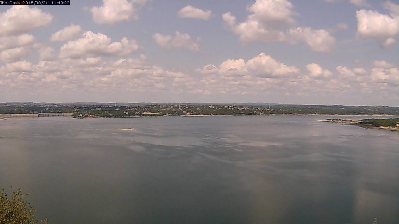 Lake Travis webcam, August 31, 2015 10:55 AM CT
