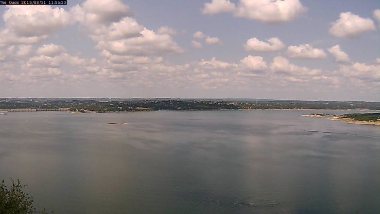 Lake Travis webcam, August 31, 2015 11:05 AM CT