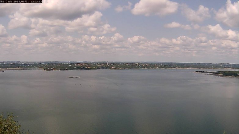 Lake Travis webcam, August 31, 2015 11:20 AM CT