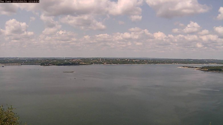 Lake Travis webcam, August 31, 2015 11:25 AM CT