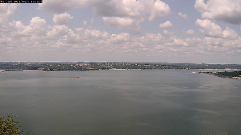 Lake Travis webcam, August 31, 2015 11:35 AM CT