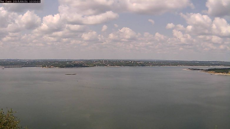 Lake Travis webcam, August 31, 2015 11:40 AM CT