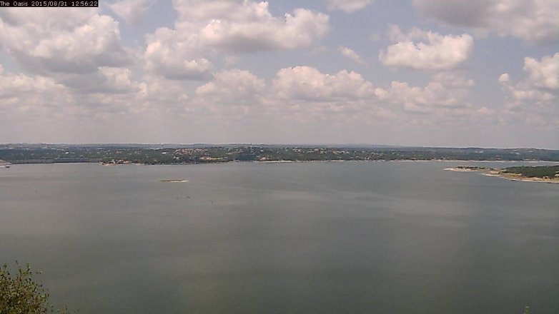 Lake Travis webcam, August 31, 2015 12:05 PM CT