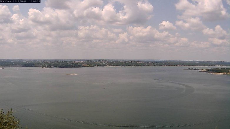 Lake Travis webcam, August 31, 2015 12:10 PM CT