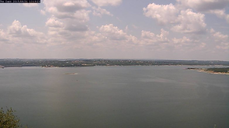 Lake Travis webcam, August 31, 2015 12:25 PM CT
