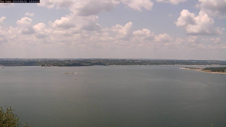 Lake Travis webcam, August 31, 2015 12:30 PM CT
