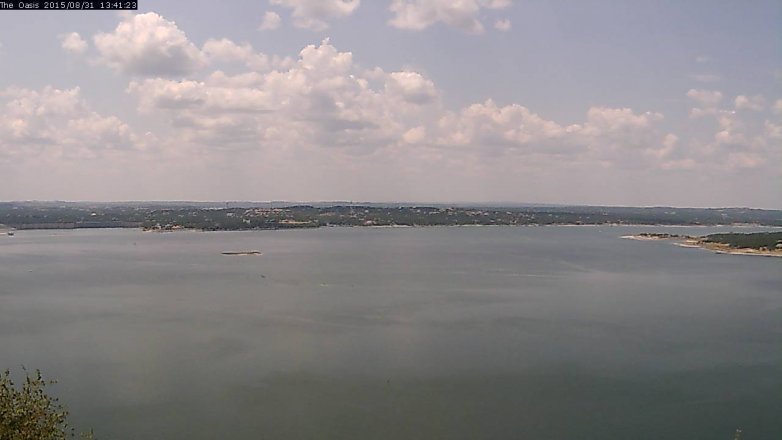 Lake Travis webcam, August 31, 2015 12:50 PM CT