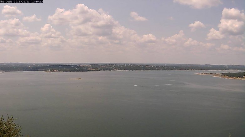 Lake Travis webcam, August 31, 2015 12:55 PM CT