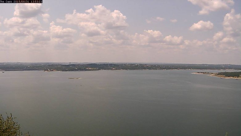 Lake Travis webcam, August 31, 2015 1:00 PM CT