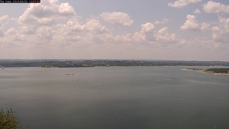 Lake Travis webcam, August 31, 2015 1:05 PM CT