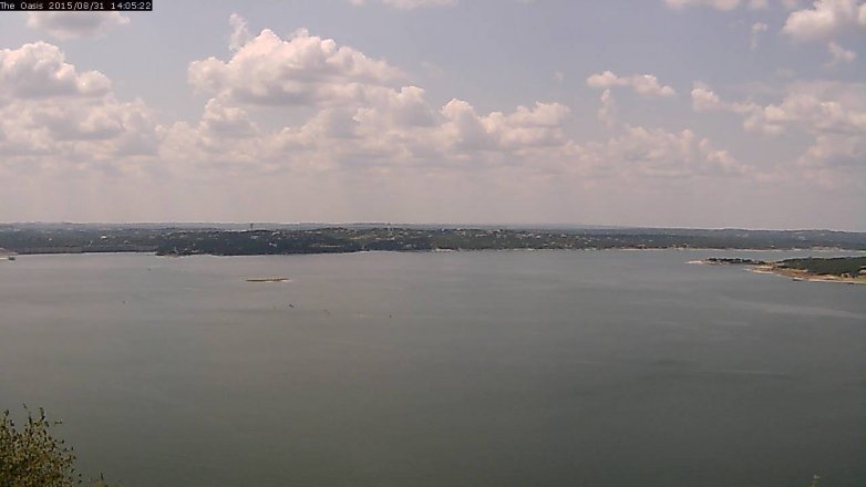 Lake Travis webcam, August 31, 2015 1:10 PM CT