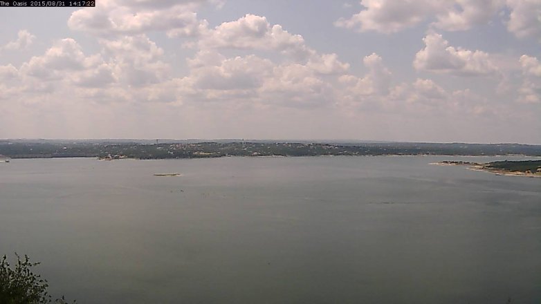 Lake Travis webcam, August 31, 2015 1:25 PM CT