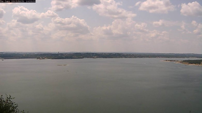 Lake Travis webcam, August 31, 2015 1:40 PM CT