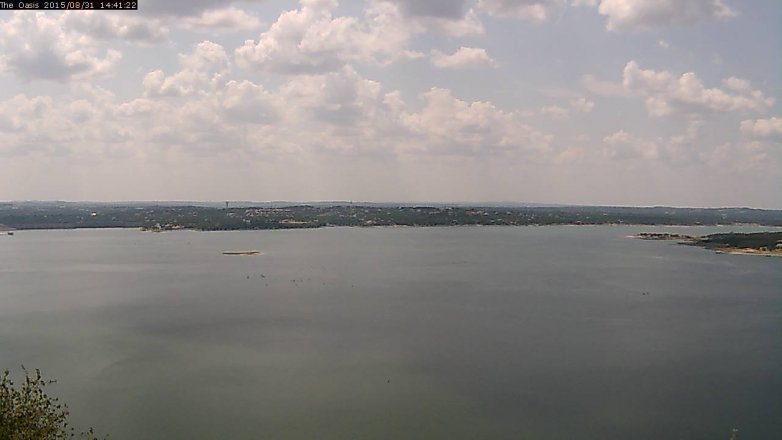 Lake Travis webcam, August 31, 2015 1:50 PM CT