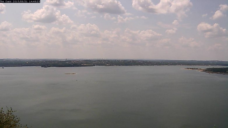 Lake Travis webcam, August 31, 2015 1:55 PM CT