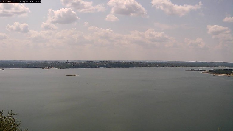 Lake Travis webcam, August 31, 2015 2:00 PM CT