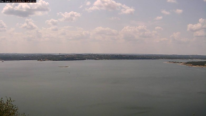 Lake Travis webcam, August 31, 2015 2:05 PM CT