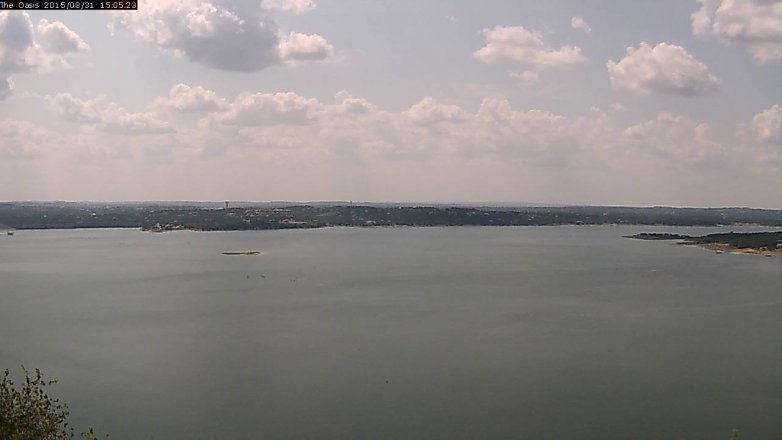 Lake Travis webcam, August 31, 2015 2:10 PM CT