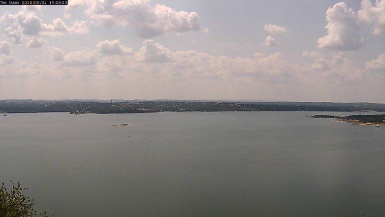Lake Travis webcam, August 31, 2015 2:15 PM CT